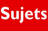 "Sujets" écrit en blanc sur fond rouge